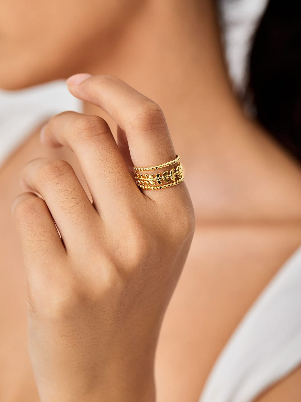 Marissa Layered Leaf Ring